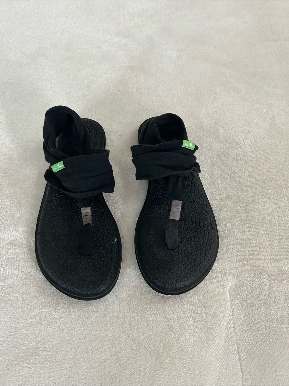 Sanuk Black Fabric Wrap Yoga Sling Sandals - Women's